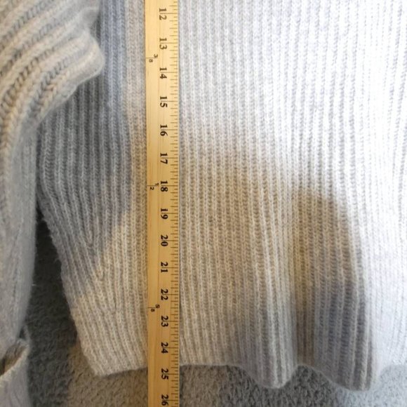 Topshop Womens Pullover Sweater Gray Long Sleeve Mock Neck Tight Knit 4 New‎ - Picture 4 of 9